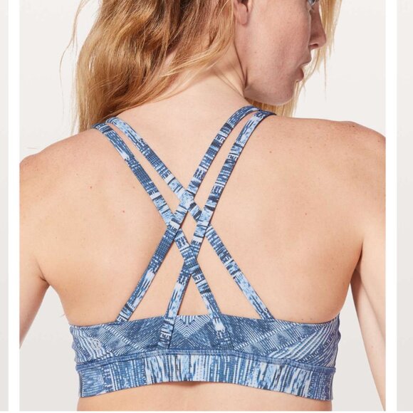 Lululemon Interweave Energy Bra Iplux Multi Nulux - Size 4 Blue Sports Bra - Picture 7 of 7
